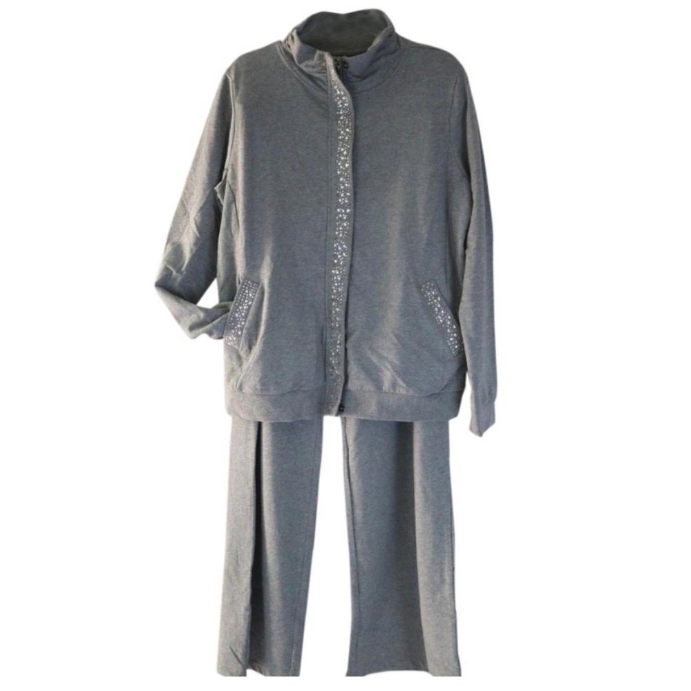 BCBG Maxazria Sweat Suit 3X New Bling Stretch